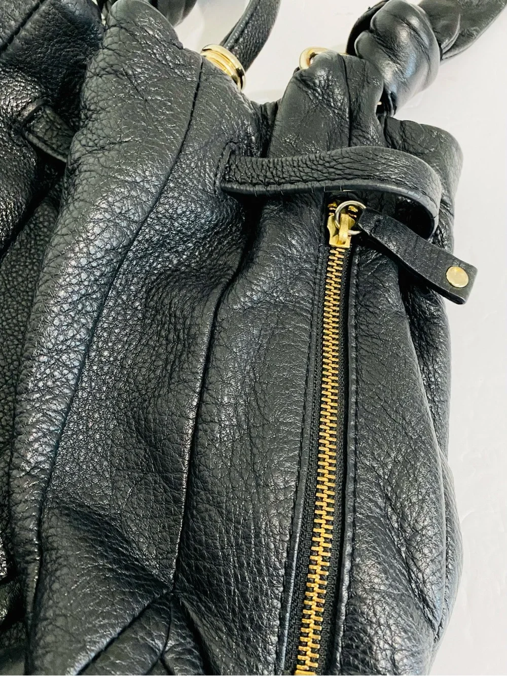 Vintage 90s Black Leather Hobo Shoulder Bag Elliott Luca Boho Southwestern Cinch